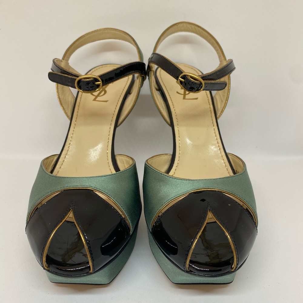 YSL Tribute 75 Satin/Patent Leather Sandal